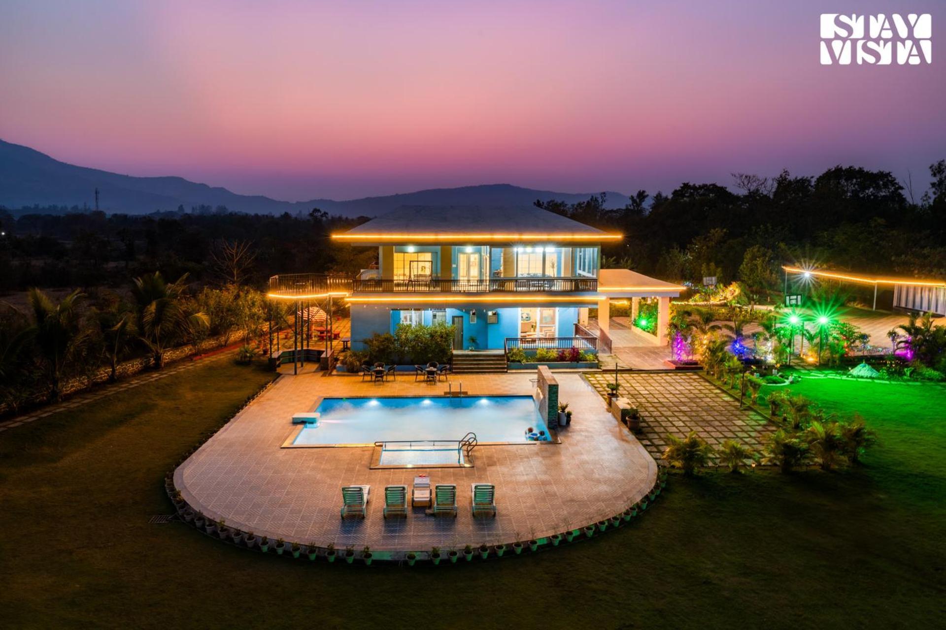 Stayvista'S Hillside Meadows - Mountainside Retreat With Farm View, Pool & Deck, Lawn & Gazebo Chinchavli Bagian luar foto